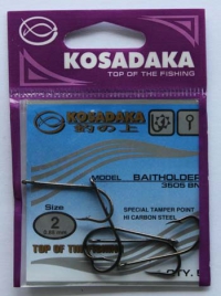 Крючки KOSADAKA  BAITHOLDER 3505 BN Size 2. 0,88mm.