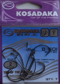 Офсетные крючки KOSADAKA B-SOI 3027 BN Size 2. 0,76mm.