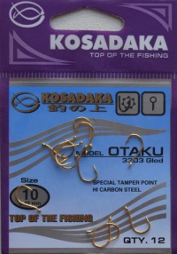 Крючки KOSADAKA OTAKU 3303 Gold Size 10. 0,49mm.