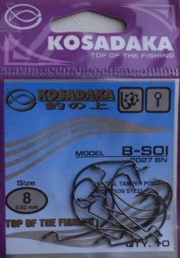 Офсетные крючки KOSADAKA B-SOI 3027 BN Size 8. 0,62mm.